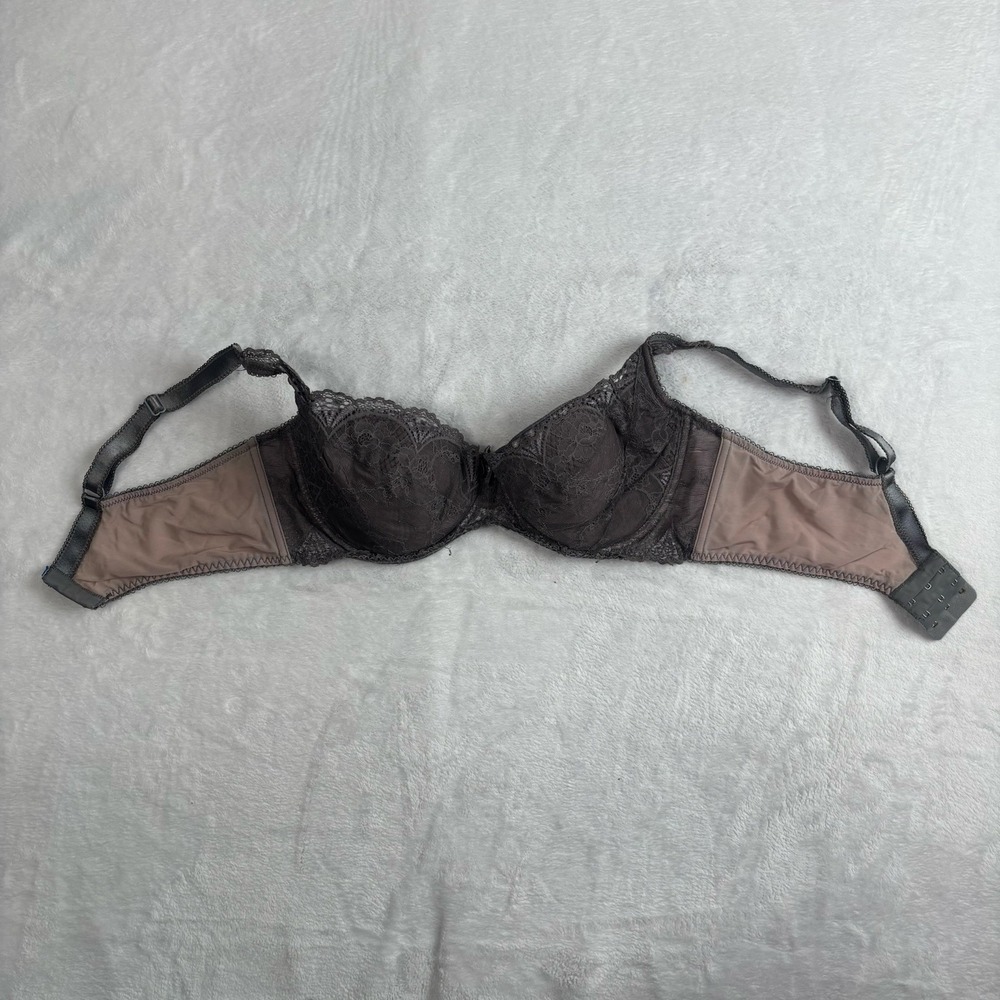 Alegro Lingerie Sheer Lace Grey Brown Padded‎ Bra